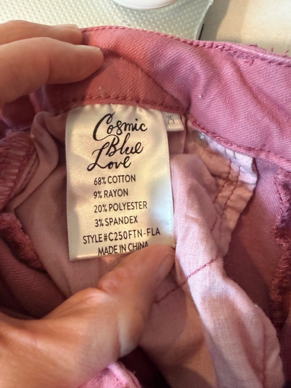 Cosmic Blue Love Pink Skinny Jeans Size 25 - Picture 7 of 8